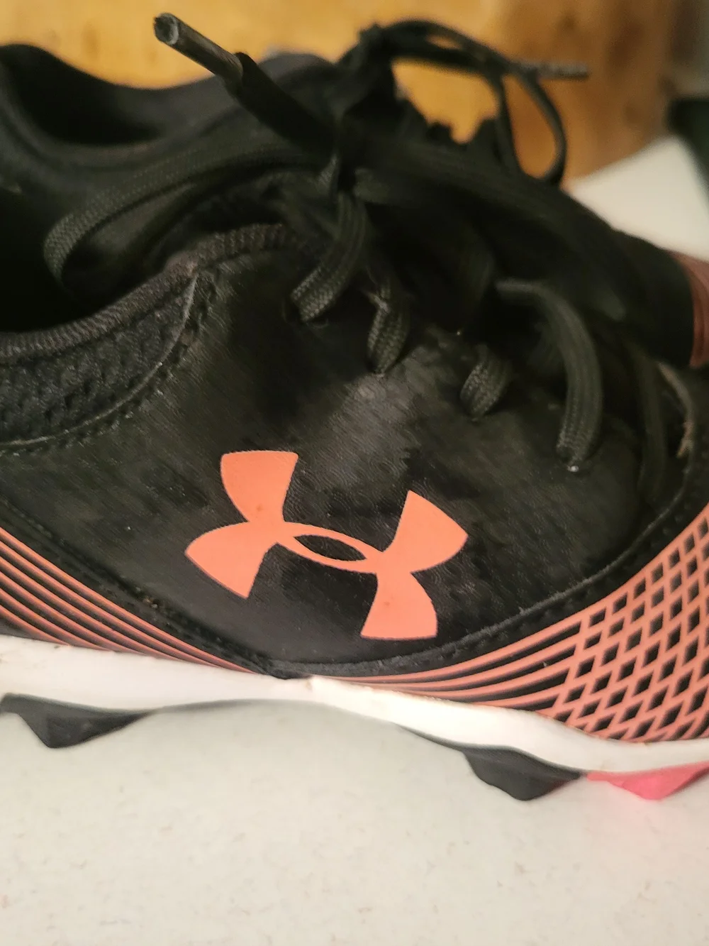 Girls Youth Under Armour Baseball Cleats 12 Black Pink